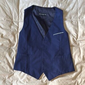 Men's Navy Blue Vest with White Trim